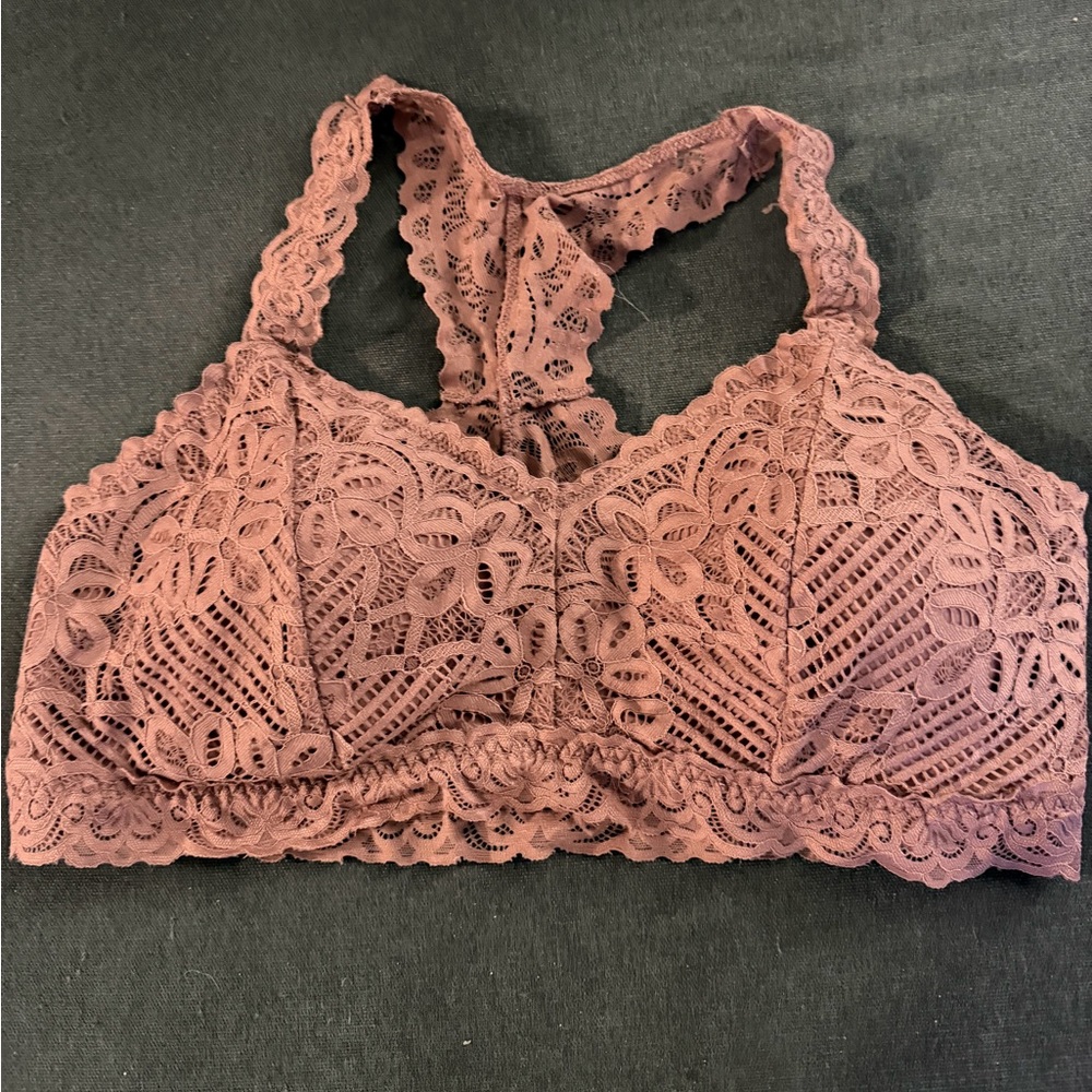 Maurices Dusty Rose Lace Racerback Bralette